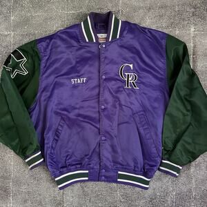 Men's Vintage 90's Starter 1998 MLB All Star Game Staff Satin Bomber Jacket Sz L